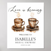 Love is Brewing Coffee Bridal Shower Welcome Poster (Vorne)