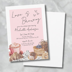 Love Is Brewing Coffee Brunch Brautparty Einladung
