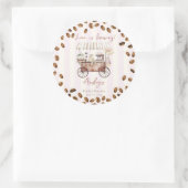 Love Is Brewing Coffee Cart Bridal Wedding Shower  Runder Aufkleber (Tasche)