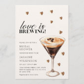 Love is Brewing Coffee Cocktail Bridal Shower Einladung (Vorderseite)