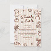 Love is Brewing Coffee Hand Drawn Bridal Shower Dankeskarte (Vorderseite)