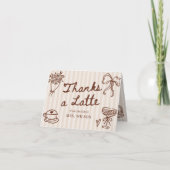Love is Brewing Coffee Hand Drawn Bridal Shower Dankeskarte (Vorderseite)