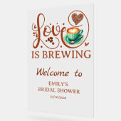 Love Is Brewing Coffee Heart Script Party Sign Acrylschild (Winkel)