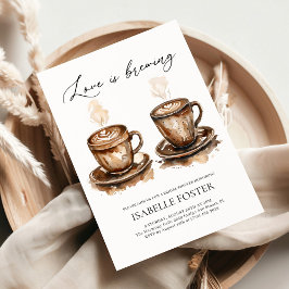 Love is Brewing Coffee Rustic Bridal Shower Einladung