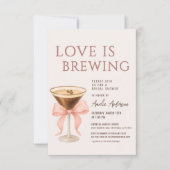 Love Is Brewing Coquette Bridal Shower Einladung (Vorderseite)