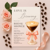 Love is Brewing Coquette Pink Bridal Shower Einladung