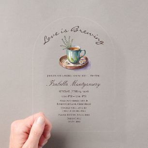 Love Is Brewing Cozy Breakfast Tea Brautparty Acryleinladungen
