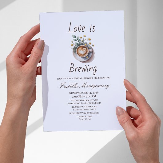 Love Is Brewing Cozy Espresso Bridal Shower Einladung