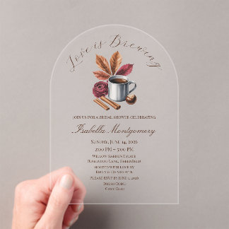 Love Is Brewing Cozy Rustic Coffee Bridal Shower Acryleinladungen