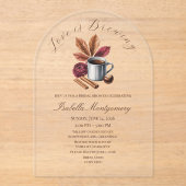 Love Is Brewing Cozy Rustic Coffee Bridal Shower Acryleinladungen (Vorderseite)