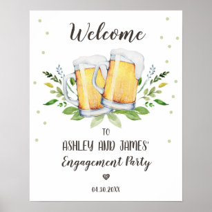 Love is Brewing Engagement Party Welcome Sign Poster