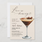 Love is Brewing Espresso Martini Bridal Shower Einladung (Vorderseite)