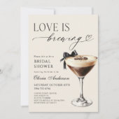 Love is Brewing Espresso Martini Bridal Shower Einladung (Vorderseite)