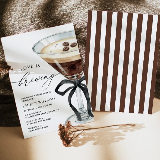 Love Is Brewing Espresso Martini Bridal Shower Einladung