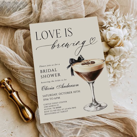 Love is Brewing Espresso Martini Bridal Shower Einladung