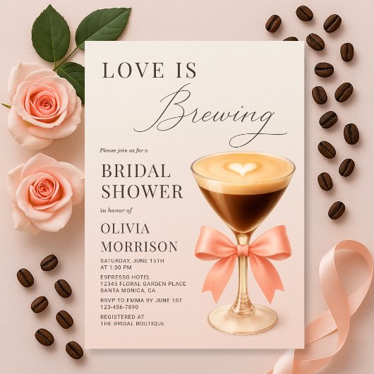 Love is Brewing Espresso Martini Bridal Shower Einladung