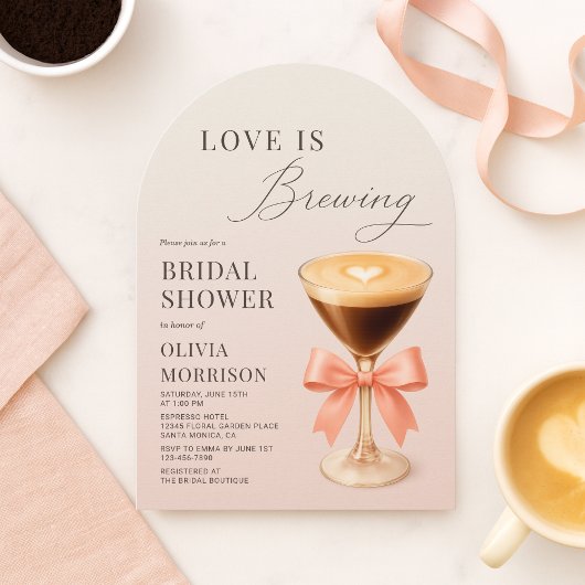 Love is Brewing Espresso Martini Bridal Shower Einladung