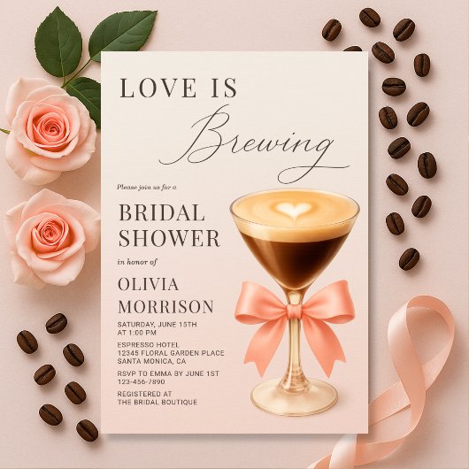 Love is Brewing Espresso Martini Bridal Shower Einladung