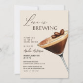 Love is Brewing Espresso Martini Bridal Shower Einladung (Vorderseite)