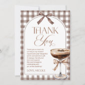 Love Is Brewing Expresso Martini Bow Bridal Shower Dankeskarte (Vorderseite)