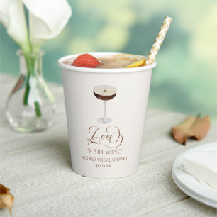 Love Is Brewing Expresso Martini Brautparty Pappbecher