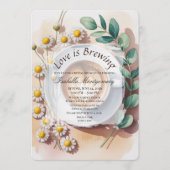 Love Is Brewing Floral Espresso Bridal Shower Einladung (Vorderseite)