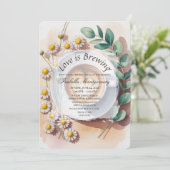 Love Is Brewing Floral Espresso Bridal Shower Einladung (Stehend Vorderseite)