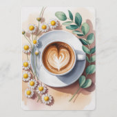 Love Is Brewing Floral Espresso Bridal Shower Einladung (Rückseite)