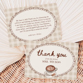 Love is Brewing Gingham Coffee Bridal Shower Dankeskarte