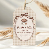 Love is Brewing Gingham Coffee Bridal Shower Favor Geschenkanhänger