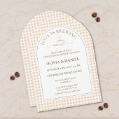 Love Is Brewing Gingham Coffee Couples Shower Einladung
