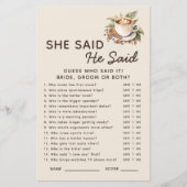 Love is Brewing He Said She Said Bridal Game (Vorderseite)