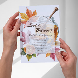 Love Is Brewing Herbst-Tea-Brautjungferfeier Einladung