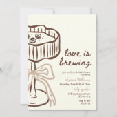 Love Is Brewing Invitation, Love Is Brewing Bridal Einladung (Vorderseite)