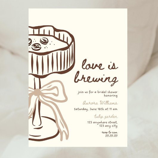 Love Is Brewing Invitation, Love Is Brewing Bridal Einladung