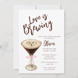 Love Is Brewing Kaffee Brautparty-Einladung Einladung