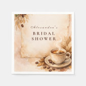 Love Is Brewing Kaffee Brautparty Serviette (Vorderseite)