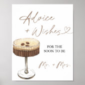 Love Is Brewing Martini Advice & Wishes Sign Poster (Vorne)