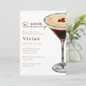 Love is Brewing Martini Bridal Shower invitation Einladung (Stehend Vorderseite)
