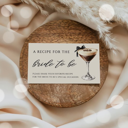 Love is Brewing Martini Bridal Shower Recipe Begleitkarte