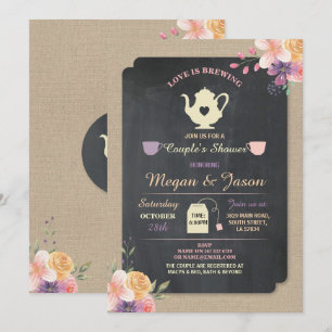 LOVE IS BREWING Paare-Party-Teekanne-Einladung Einladung