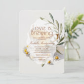 Love Is Brewing Pastel-Tea-Junggesellinnen-Abschie Einladung (Stehend Vorderseite)