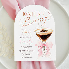 Love is Brewing Pink Bow Bridal Shower  Einladung