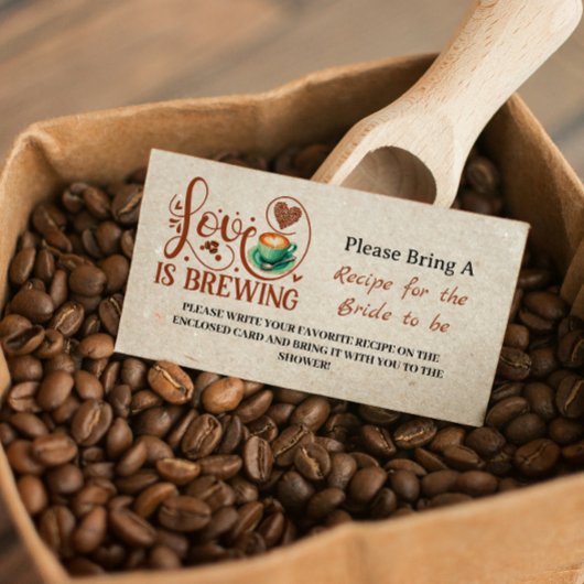 Love Is Brewing Recipe Request Bridal Shower Begleitkarte