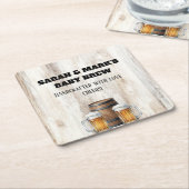 Love is Brewing Rustic Brewery Shower Rechteckiger Pappuntersetzer (angewinkelt)