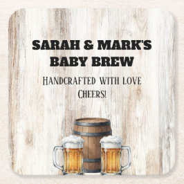 Love is Brewing Rustic Brewery Shower Rechteckiger Pappuntersetzer