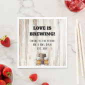 Love is Brewing Rustic Bridal Shower Serviette (Beispiel)