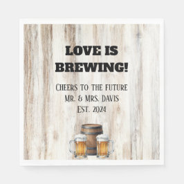 Love is Brewing Rustic Bridal Shower Serviette