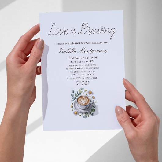Love Is Brewing Rustic Espresso Bridal Shower Einladung