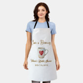 Love is Brewing white coffee mug heart bridal show Schürze (Getragen)